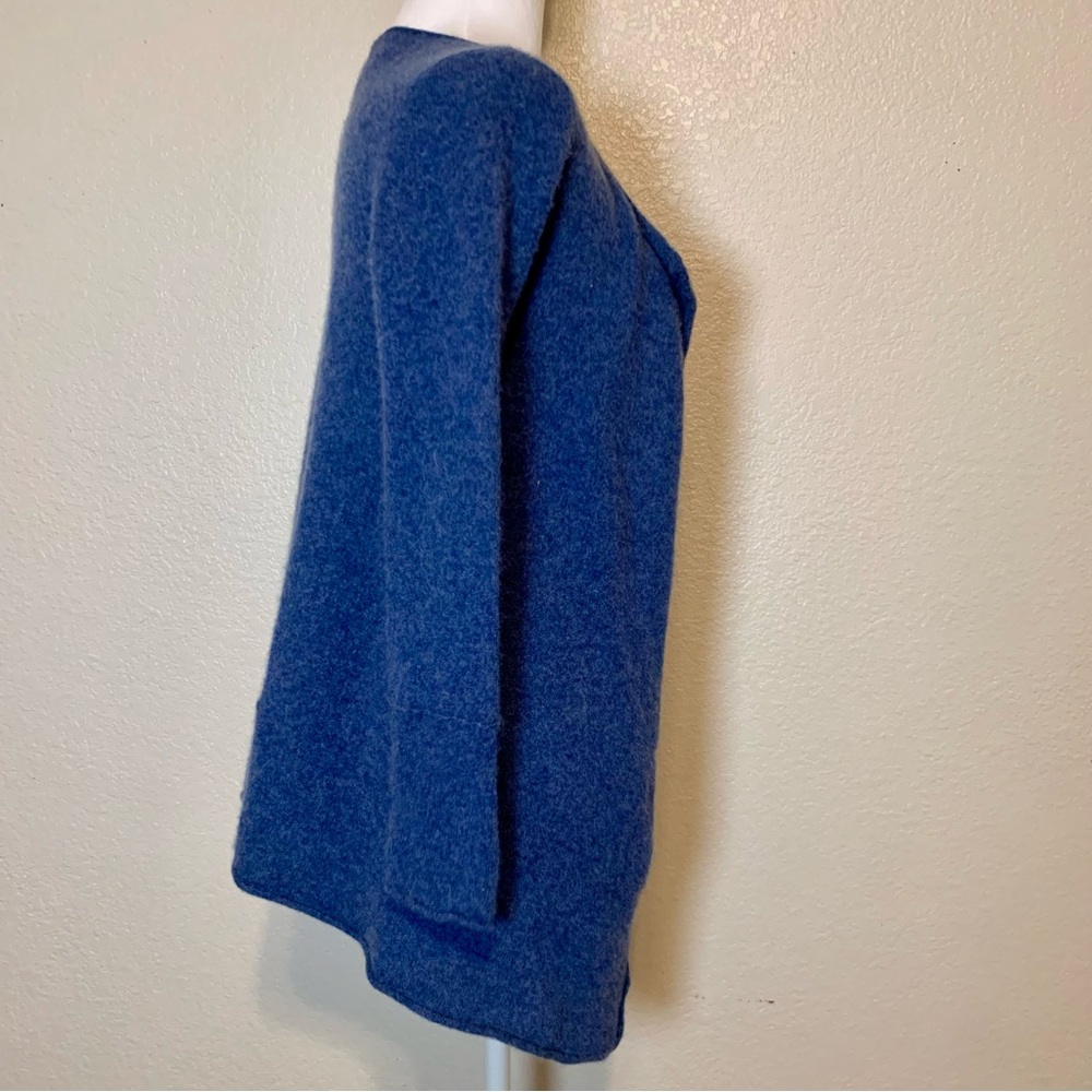Belle France Cashmere Open Front Cardigan Sweater Blue Size Medium - Picture 8 of 13